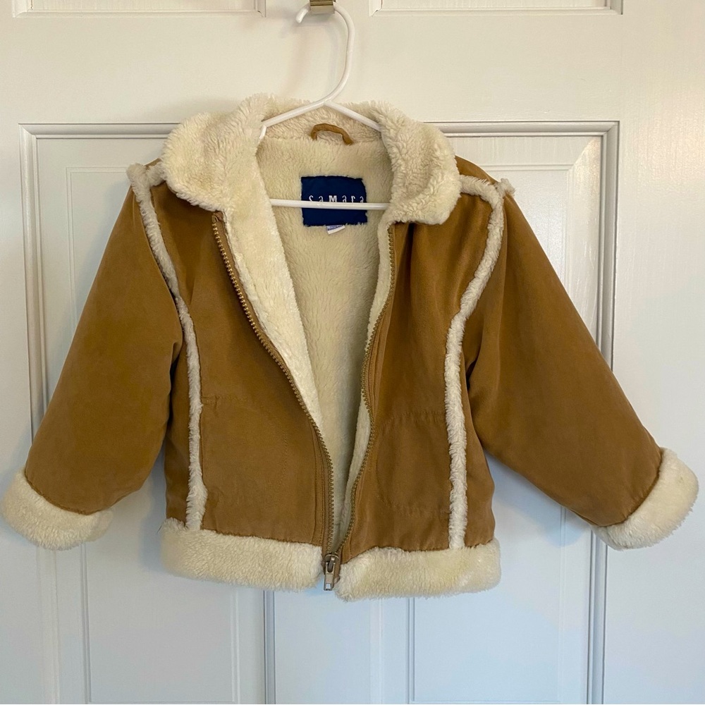 Samara Kids Faux Suede Sherpa Coat